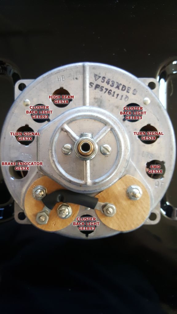 '86 CJ7 Dash Light Bulb Specs
